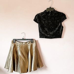 • 2 pc. gold sequin dress •